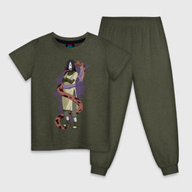 Детская пижама хлопок с принтом Орочимару в Санкт-Петербурге, 100% хлопок |  брюки и футболка прямого кроя, без карманов, на брюках мягкая резинка на поясе и по низу штанин
 | дзютсу | змея | орочимару