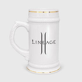 Кружка пивная с принтом Lineage logo в Санкт-Петербурге,  керамика (Материал выдерживает высокую температуру, стоит избегать резкого перепада температур) |  объем 630 мл | lineage | logo | игра | логотип