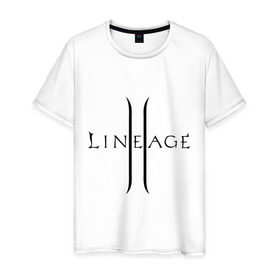 Мужская футболка хлопок с принтом Lineage logo в Санкт-Петербурге, 100% хлопок | прямой крой, круглый вырез горловины, длина до линии бедер, слегка спущенное плечо. | Тематика изображения на принте: lineage | logo | игра | логотип
