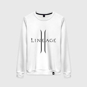 Женский свитшот хлопок с принтом Lineage logo в Санкт-Петербурге, 100% хлопок | прямой крой, круглый вырез, на манжетах и по низу широкая трикотажная резинка  | lineage | logo | игра | логотип