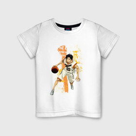 Детская футболка хлопок с принтом Basket player в Санкт-Петербурге, 100% хлопок | круглый вырез горловины, полуприлегающий силуэт, длина до линии бедер | basket | kuroko no basket | kuroko no basuke | аниме | баскетбол | куроко | мяч | парни | спорт