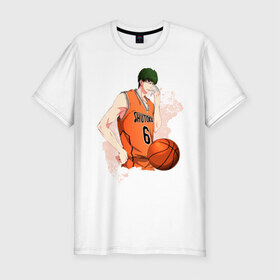 Мужская футболка премиум с принтом Kuroko no Basket в Санкт-Петербурге, 92% хлопок, 8% лайкра | приталенный силуэт, круглый вырез ворота, длина до линии бедра, короткий рукав | kuroko no basket | аниме | баскетбол