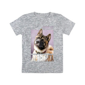 Детская футболка хлопок с принтом Акита ину, собака в Санкт-Петербурге, 100% хлопок | круглый вырез горловины, полуприлегающий силуэт, длина до линии бедер | Тематика изображения на принте: 