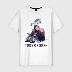 Мужская футболка премиум с принтом Tokyo Ghoul Uta в Санкт-Петербурге, 92% хлопок, 8% лайкра | приталенный силуэт, круглый вырез ворота, длина до линии бедра, короткий рукав | anime | blood | monster | tokyo | аниме | гуль | канеки | риза | тока | токийский гуль | ута