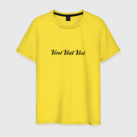 Мужская футболка хлопок с принтом Veni Vidi Vici в Санкт-Петербурге, 100% хлопок | прямой крой, круглый вырез горловины, длина до линии бедер, слегка спущенное плечо. | zyzz | азиз | зиз