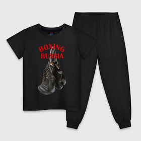 Детская пижама хлопок с принтом Перчатки чемпиона в Санкт-Петербурге, 100% хлопок |  брюки и футболка прямого кроя, без карманов, на брюках мягкая резинка на поясе и по низу штанин
 | @
