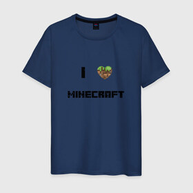 Мужская футболка хлопок с принтом Minecraft сердце в Санкт-Петербурге, 100% хлопок | прямой крой, круглый вырез горловины, длина до линии бедер, слегка спущенное плечо. | Тематика изображения на принте: 