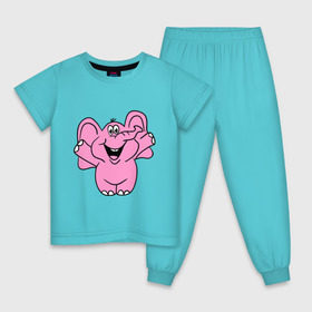 Детская пижама хлопок с принтом Розовый слон в Санкт-Петербурге, 100% хлопок |  брюки и футболка прямого кроя, без карманов, на брюках мягкая резинка на поясе и по низу штанин
 | Тематика изображения на принте: слон
