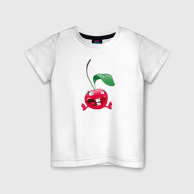 Детская футболка хлопок с принтом Вишн с зубами в Санкт-Петербурге, 100% хлопок | круглый вырез горловины, полуприлегающий силуэт, длина до линии бедер | @