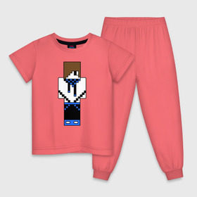 Детская пижама хлопок с принтом Лололошка майнкрафт в Санкт-Петербурге, 100% хлопок |  брюки и футболка прямого кроя, без карманов, на брюках мягкая резинка на поясе и по низу штанин
 | лололошка