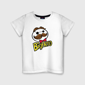 Детская футболка хлопок с принтом Big Hero в Санкт-Петербурге, 100% хлопок | круглый вырез горловины, полуприлегающий силуэт, длина до линии бедер | baymax | антибрэнд | бэймакc | чипсы