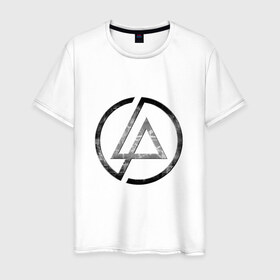 Мужская футболка хлопок с принтом Linkin Park в Санкт-Петербурге, 100% хлопок | прямой крой, круглый вырез горловины, длина до линии бедер, слегка спущенное плечо. | 
