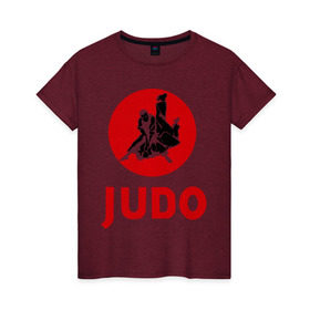 Женская футболка хлопок с принтом Judo в Санкт-Петербурге, 100% хлопок | прямой крой, круглый вырез горловины, длина до линии бедер, слегка спущенное плечо | дзюдо