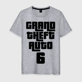 Мужская футболка хлопок с принтом GTA 6 в Санкт-Петербурге, 100% хлопок | прямой крой, круглый вырез горловины, длина до линии бедер, слегка спущенное плечо. | 6 | gta | гта