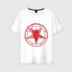 Женская футболка хлопок Oversize с принтом Фландерс в Санкт-Петербурге, 100% хлопок | свободный крой, круглый ворот, спущенный рукав, длина до линии бедер
 | пентаграмма