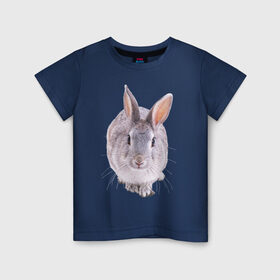 Детская футболка хлопок с принтом Кролик в Санкт-Петербурге, 100% хлопок | круглый вырез горловины, полуприлегающий силуэт, длина до линии бедер | Тематика изображения на принте: заяц | кролик | крольчёнок | крольчишка