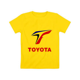 Детская футболка хлопок с принтом Тойота в Санкт-Петербурге, 100% хлопок | круглый вырез горловины, полуприлегающий силуэт, длина до линии бедер | авто | автомобилистам | водителям | машина | тачка | тойота