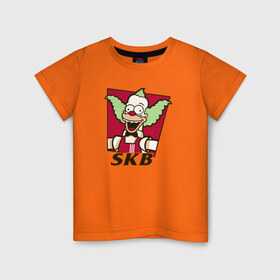 Детская футболка хлопок с принтом Супер Красти Бургер в Санкт-Петербурге, 100% хлопок | круглый вырез горловины, полуприлегающий силуэт, длина до линии бедер | Тематика изображения на принте: gomer | барт | клоун | симпсонs | симпсоны
