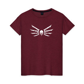 Женская футболка хлопок с принтом Strogg logo в Санкт-Петербурге, 100% хлопок | прямой крой, круглый вырез горловины, длина до линии бедер, слегка спущенное плечо | quake | strogg | логотип строггов