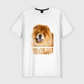 Мужская футболка премиум с принтом Чау-чау в Санкт-Петербурге, 92% хлопок, 8% лайкра | приталенный силуэт, круглый вырез ворота, длина до линии бедра, короткий рукав | drug | порода | собака | чау чау