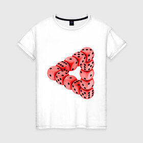 Женская футболка хлопок с принтом Кубики в Санкт-Петербурге, 100% хлопок | прямой крой, круглый вырез горловины, длина до линии бедер, слегка спущенное плечо | восприятие | иллюзия | кубики | оптическая иллюзия