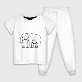 Детская пижама хлопок с принтом Сколько ног у слона в Санкт-Петербурге, 100% хлопок |  брюки и футболка прямого кроя, без карманов, на брюках мягкая резинка на поясе и по низу штанин
 | слон