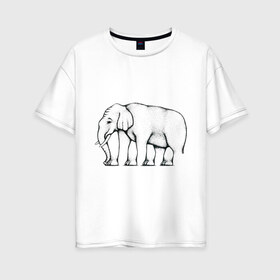 Женская футболка хлопок Oversize с принтом Сколько ног у слона в Санкт-Петербурге, 100% хлопок | свободный крой, круглый ворот, спущенный рукав, длина до линии бедер
 | слон