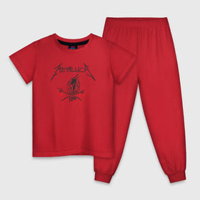 Детская пижама хлопок с принтом Metallica - Scary Guy в Санкт-Петербурге, 100% хлопок |  брюки и футболка прямого кроя, без карманов, на брюках мягкая резинка на поясе и по низу штанин
 | металлика
