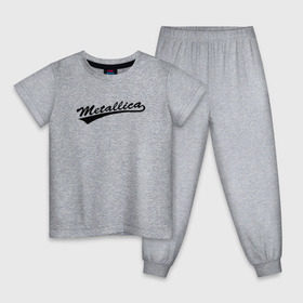 Детская пижама хлопок с принтом Metallica (Yankees font) в Санкт-Петербурге, 100% хлопок |  брюки и футболка прямого кроя, без карманов, на брюках мягкая резинка на поясе и по низу штанин
 | металлика