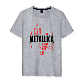 Мужская футболка хлопок с принтом Metallica History в Санкт-Петербурге, 100% хлопок | прямой крой, круглый вырез горловины, длина до линии бедер, слегка спущенное плечо. | металлика