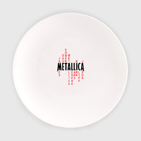 Тарелка с принтом «Metallica History» в Санкт-Петербурге, фарфор | диаметр - 210 мм
диаметр для нанесения принта - 120 мм | Тематика изображения на принте: металлика