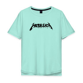 Мужская футболка хлопок Oversize с принтом Metallica painted logo в Санкт-Петербурге, 100% хлопок | свободный крой, круглый ворот, “спинка” длиннее передней части | Тематика изображения на принте: металлика