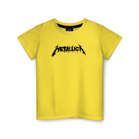 Детская футболка хлопок с принтом Metallica painted logo в Санкт-Петербурге, 100% хлопок | круглый вырез горловины, полуприлегающий силуэт, длина до линии бедер | металлика