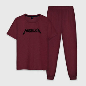 Мужская пижама хлопок с принтом Metallica painted logo в Санкт-Петербурге, 100% хлопок | брюки и футболка прямого кроя, без карманов, на брюках мягкая резинка на поясе и по низу штанин
 | Тематика изображения на принте: металлика