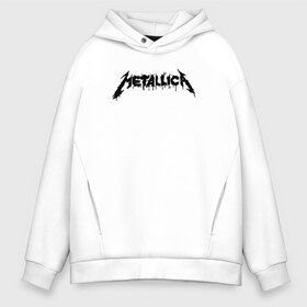 Мужское худи Oversize хлопок с принтом Metallica painted logo в Санкт-Петербурге, френч-терри — 70% хлопок, 30% полиэстер. Мягкий теплый начес внутри —100% хлопок | боковые карманы, эластичные манжеты и нижняя кромка, капюшон на магнитной кнопке | металлика