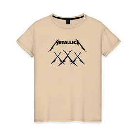 Женская футболка хлопок с принтом 30-летие группы Металлика в Санкт-Петербурге, 100% хлопок | прямой крой, круглый вырез горловины, длина до линии бедер, слегка спущенное плечо | xxx | тридцать | ххх | юбилей