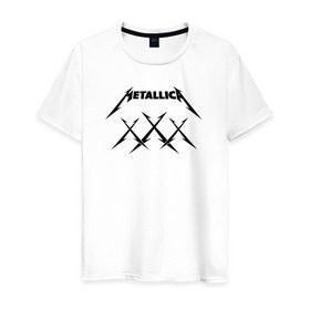 Мужская футболка хлопок с принтом 30-летие группы Металлика в Санкт-Петербурге, 100% хлопок | прямой крой, круглый вырез горловины, длина до линии бедер, слегка спущенное плечо. | xxx | тридцать | ххх | юбилей