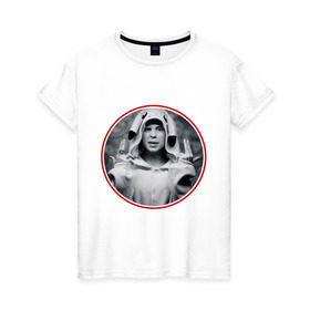 Женская футболка хлопок с принтом Yolandi в Санкт-Петербурге, 100% хлопок | прямой крой, круглый вырез горловины, длина до линии бедер, слегка спущенное плечо | die antwoord