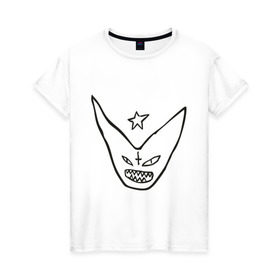 Женская футболка хлопок с принтом Монстр в Санкт-Петербурге, 100% хлопок | прямой крой, круглый вырез горловины, длина до линии бедер, слегка спущенное плечо | die antwoord