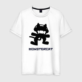 Мужская футболка хлопок с принтом monstercat в Санкт-Петербурге, 100% хлопок | прямой крой, круглый вырез горловины, длина до линии бедер, слегка спущенное плечо. | 