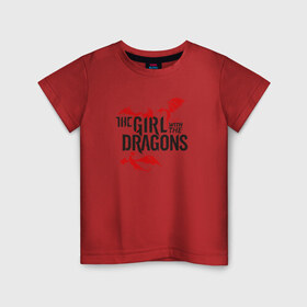 Детская футболка хлопок с принтом Девушка с драконами в Санкт-Петербурге, 100% хлопок | круглый вырез горловины, полуприлегающий силуэт, длина до линии бедер | tatu | игра престолов | кхасили | огон | татуировка