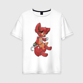 Женская футболка хлопок Oversize с принтом Foxy fnaf в Санкт-Петербурге, 100% хлопок | свободный крой, круглый ворот, спущенный рукав, длина до линии бедер
 | @