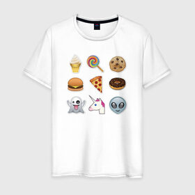 Мужская футболка хлопок с принтом Свэг смайлы в Санкт-Петербурге, 100% хлопок | прямой крой, круглый вырез горловины, длина до линии бедер, слегка спущенное плечо. | emoji | swag