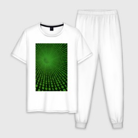 Мужская пижама хлопок с принтом Цифровая иллюзия в Санкт-Петербурге, 100% хлопок | брюки и футболка прямого кроя, без карманов, на брюках мягкая резинка на поясе и по низу штанин
 | обман зрения | оптическая иллюзия | прикол | фокус