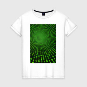 Женская футболка хлопок с принтом Цифровая иллюзия в Санкт-Петербурге, 100% хлопок | прямой крой, круглый вырез горловины, длина до линии бедер, слегка спущенное плечо | обман зрения | оптическая иллюзия | прикол | фокус