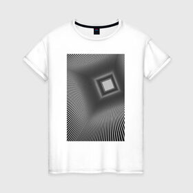 Женская футболка хлопок с принтом Шахта в никуда в Санкт-Петербурге, 100% хлопок | прямой крой, круглый вырез горловины, длина до линии бедер, слегка спущенное плечо | обман зрения | оптическая иллюзия | прикол | фокус