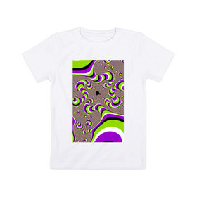Детская футболка хлопок с принтом Психоделическая иллюзия в Санкт-Петербурге, 100% хлопок | круглый вырез горловины, полуприлегающий силуэт, длина до линии бедер | обман зрения | оптическая иллюзия | прикол | фокус