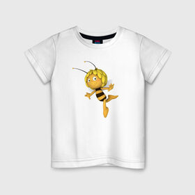 Детская футболка хлопок с принтом Пчелка Майя в Санкт-Петербурге, 100% хлопок | круглый вырез горловины, полуприлегающий силуэт, длина до линии бедер | Тематика изображения на принте: : животные | zoobe | прикол | приложение | сообщения