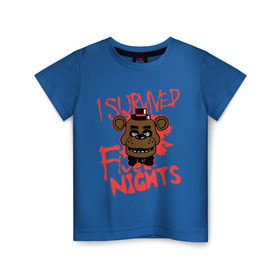 Детская футболка хлопок с принтом Five Nights At Freddy`s в Санкт-Петербурге, 100% хлопок | круглый вырез горловины, полуприлегающий силуэт, длина до линии бедер | five nights at freddys | fnaf | freddy | игры | медведь | мишка | фнаф | фредди