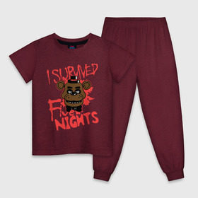 Детская пижама хлопок с принтом Five Nights At Freddys в Санкт-Петербурге, 100% хлопок |  брюки и футболка прямого кроя, без карманов, на брюках мягкая резинка на поясе и по низу штанин
 | five nights at freddys | fnaf | freddy | игры | медведь | мишка | фнаф | фредди